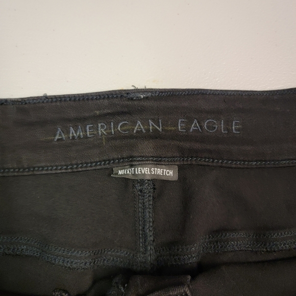 American Eagle Next Level Stretch Wide Leg Black Jean Size 24 Long - Picture 5 of 7